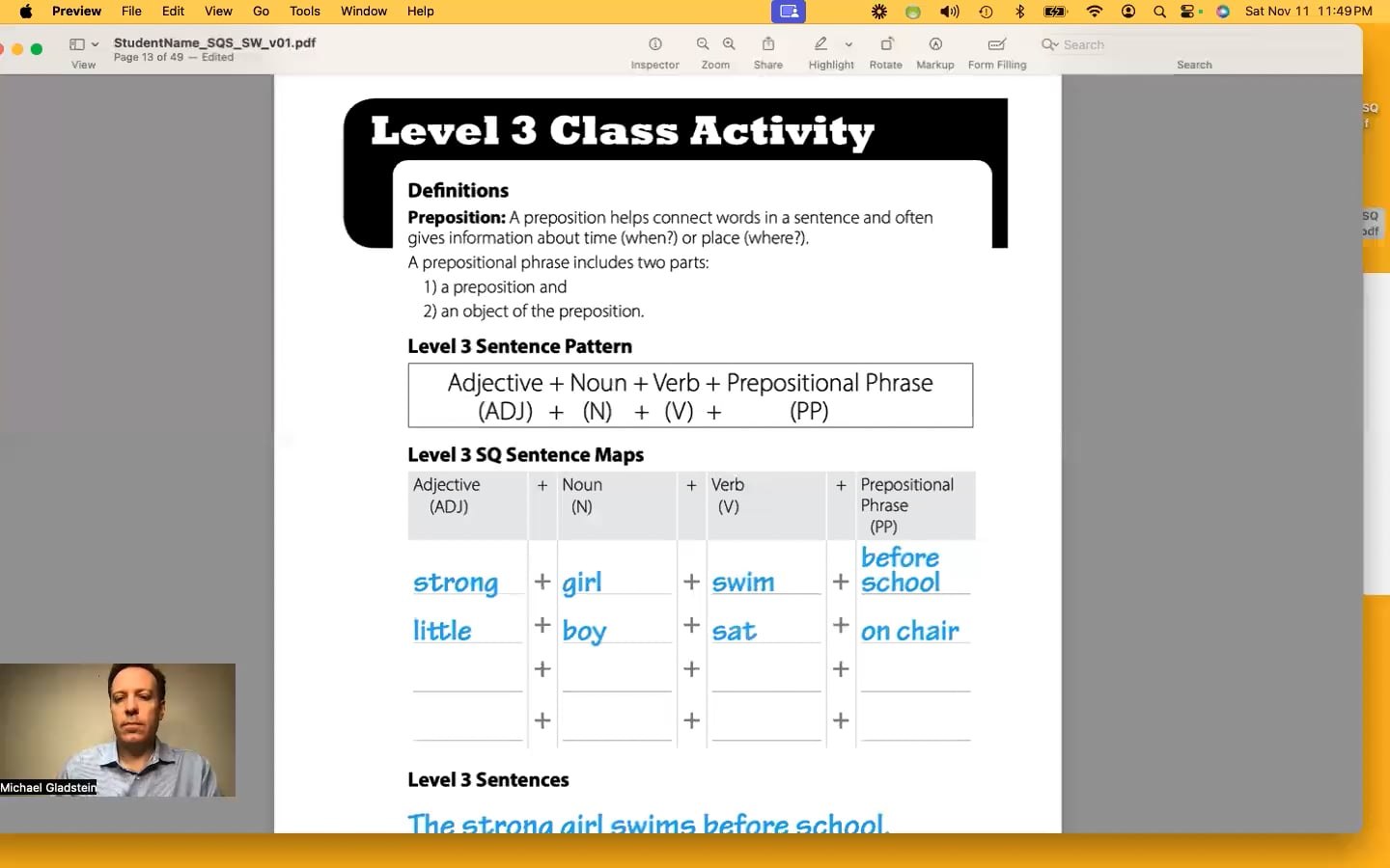 SQ Sentence Level 3